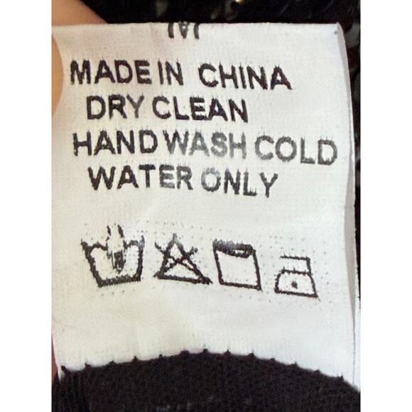 Women's OLIVACEOUS Black Sequins Zipper Jacket Coat Size Med - Picture 9 of 9